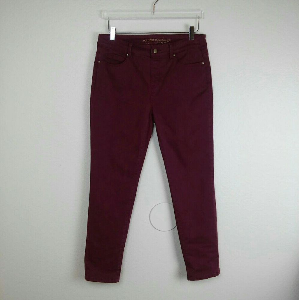 Soft Surroundings Size S Maroon Skinny Denim